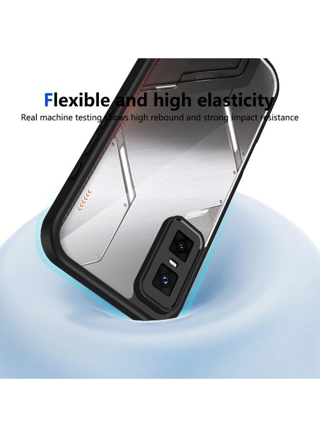 Compatible with Infinix GT 30 Pro 5G Case Transparent, Military-Grade Shockproof Anti-Yellowing, Slim Protective Phone Case Full Bumper Cover With Camera Lens Protective - Black - Image 4